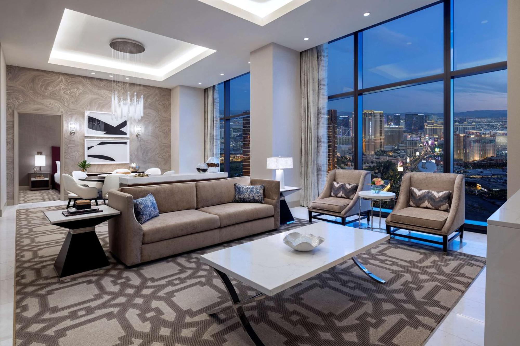 Suite de entretenimiento de 1 dormitorio con vistas a la ciudad