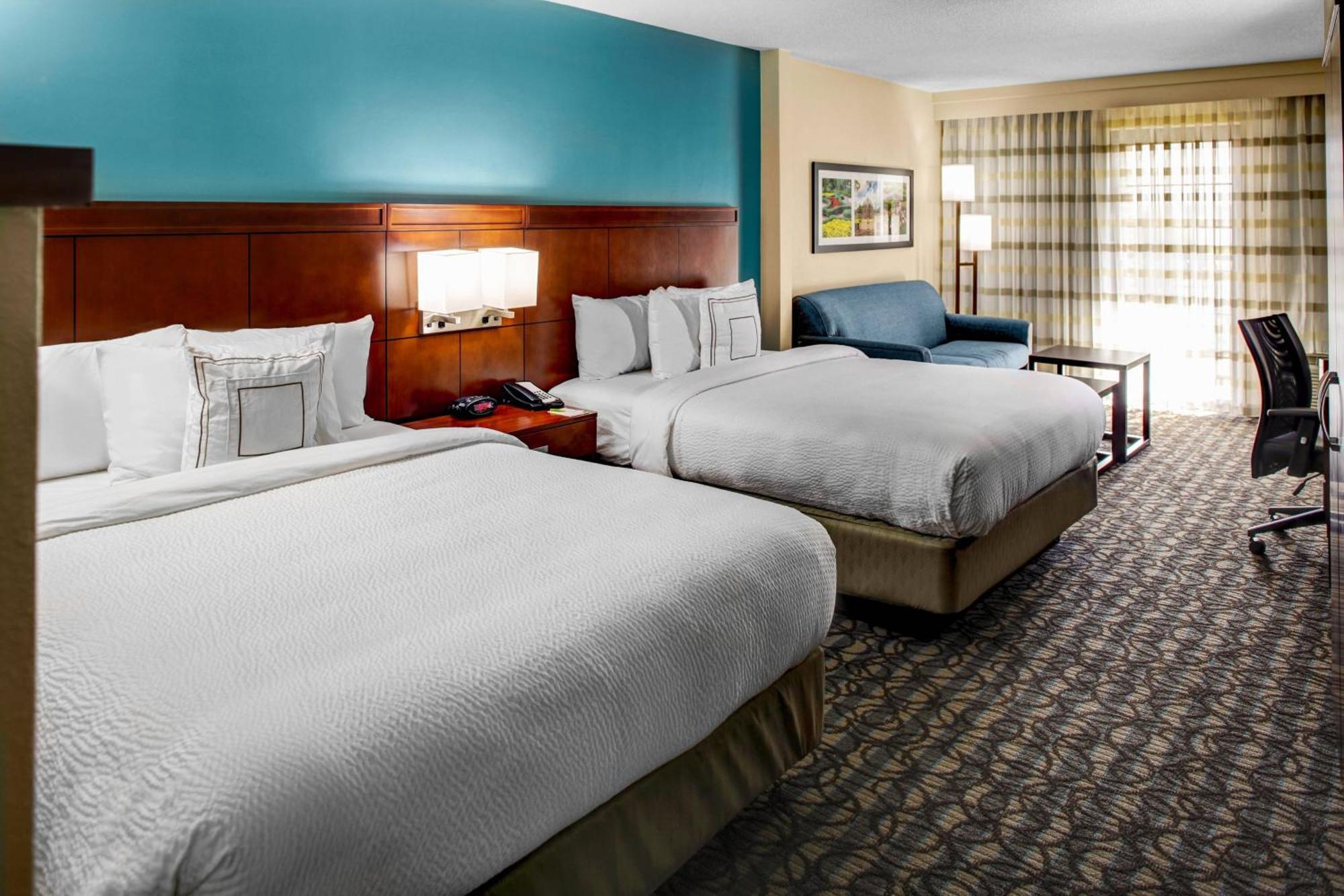 Queen Room with Two Queen Beds, Balcony, Roll-In Shower and Sofa Bed - Mobility Access/Hearing Accessible